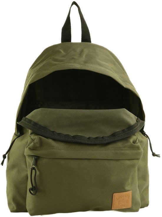 LACOSTE Freizeitrucksack mit Laptopfach Rucksack mit Aufnäher Ivy Green Khaki