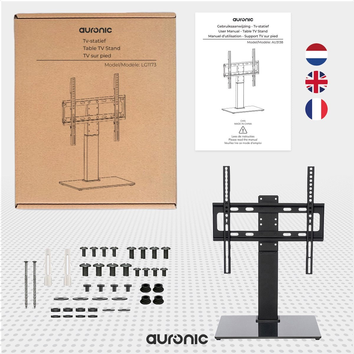 Auronic TV Stand - TV-Fuß - drehbar - verstellbar - neigbar - 26 bis 55 Zoll - Schwarz