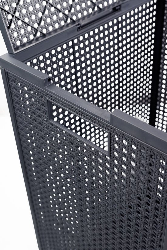 Curver Kaya Wäschekorb mit Deckel – 60 l – 38 x 29 x 58,5 cm – Anthrazit