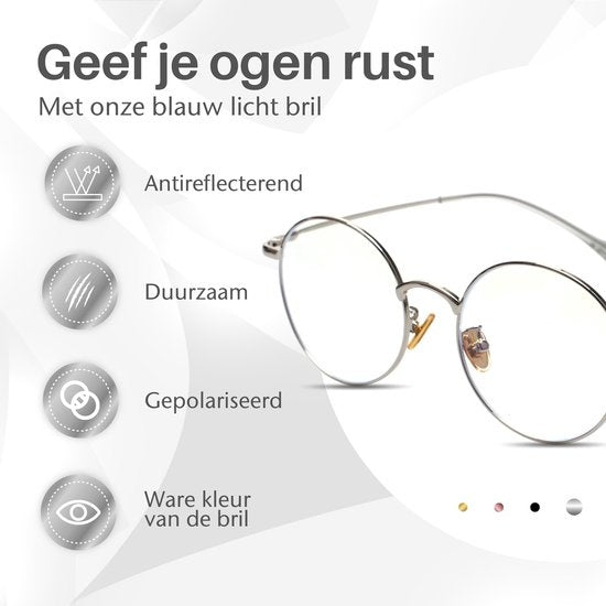 LC Eyewear Computerbrille - Blaulichtbrille - Displaybrille - Metall - Unisex - Silber