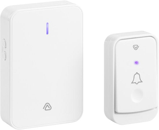 Vlectro - Drahtlose Türklingel mit 2 Empfängern - Weiß - Türklingel mit 2 Empfängern