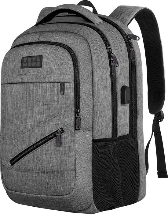 TRVLMORE Rucksack - 36L - 17 Zoll - Laptop-Rucksack - Schultasche - Unisex - Spritzwassergeschützt Grau