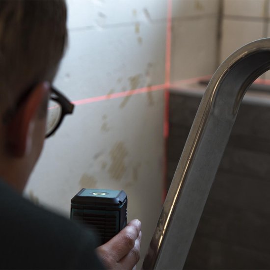 VONROC Kreuzlinienlaser - Rot - Selbstnivellierend - 10 Meter - inkl. Halterung, Aufbewahrungstasche