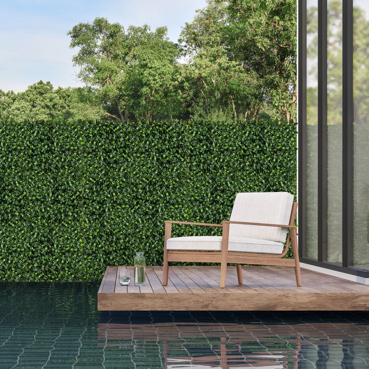 Coast Artificial Grass Wall Panels 12 Stück 50 x 50 cm Grün - Imitation Gardenia Topiary für Privatsphäre und Dekoration