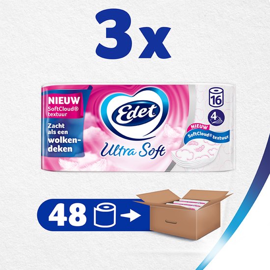 Edet Ultra Soft Toilettenpapier - 4-lagig - 48 Rollen - Vorteilspackung