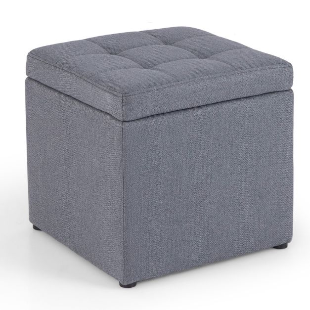 Coast Hocker - Aufbewahrung - 35L - Leinenpolsterung - 40 x 40 x 40cm - Grau