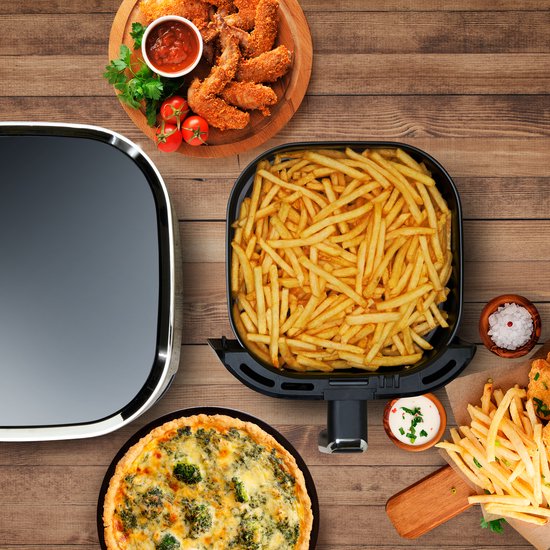 alpina Airfryer 4.5L- Heißluftfritteuse für 3 bis 4 Personen - Heißluftfritteuse mit Digitalanzeige - Einstellbare Temperatur von 80°C bis 200°C - Timer bis zu 60 Minuten - Heißluftfritteuse 1450W