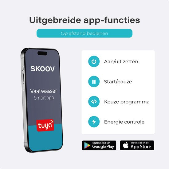 EcoWasher Freistehender Mini-Geschirrspüler mit Wassertank - Mit APP - 5 Fächer - 6 Waschprogramme - Kleiner Geschirrspüler - Geschirrspüler 45cm - Schmaler Geschirrspüler - Camping - Weiß