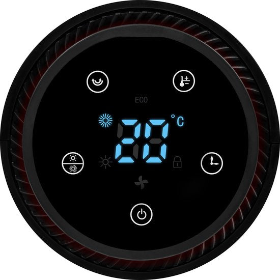 VONROC Elektroheizung - Heizlüfter - 1200W/2000W - Turmmodell - Keramik - ECO Mode - Swing-Funktion - LED-Display - Inkl. Fernbedienung - Thermostat und Timer - 20m2