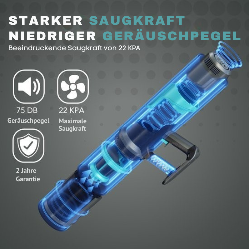 Achaté© - Stabstaubsauger - Kabellos - 4 Aufsätze - LED-Anzeige - Staubbuster