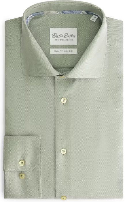 Boston Brothers bügelfreies Hemd - Herren | Slim Fit, breiter Stehkragen | Oxford Baumwolle BBO35S110