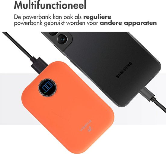 imoshion Powerbank 10000 mAh - Geeignet für MagSafe - Schnellladegerät 22,5W - LED-Anzeige - USB C & USB A - Drahtlose Powerbank Geeignet für Apple iPhone 12/13/14/15/16 - Orange