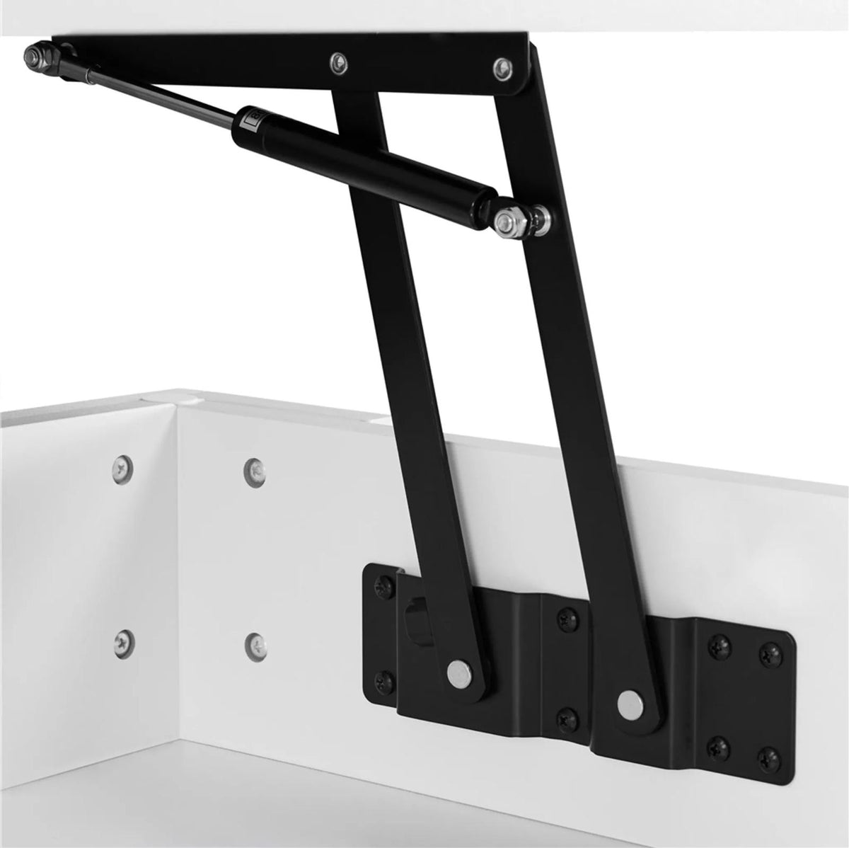 Yaheetech Couchtisch mit Hubplatte – Verstecktes Staufach und Ablage – Weiß – 120 x 59 x 49,5 cm