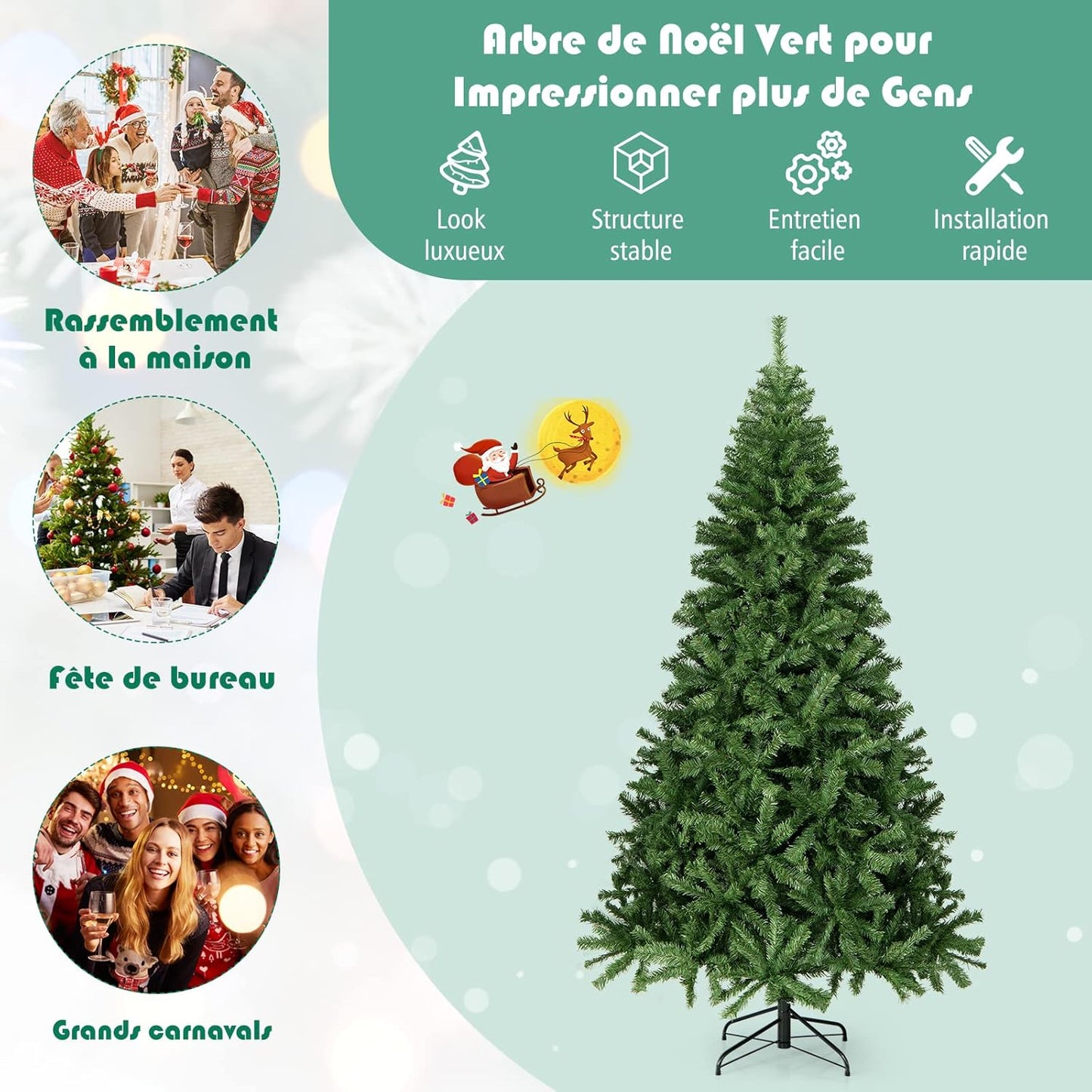Coast Künstlicher Weihnachtsbaum Grün - 270 cm - 2132 PVC-Zweigspitzen - Mit Metallständer
