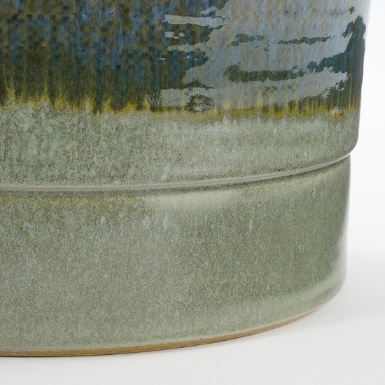 Mica Decorations Olof Blumentopf - H20 x Ø22 cm - Terrakotta - Dunkelblau