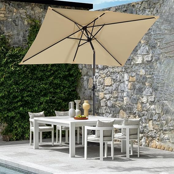 Angel Living Sonnenschirm 140 x 140 cm - Kippbar - Beige