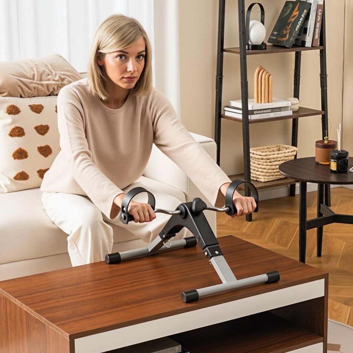Coast Mini-Heimtrainer – Zusammenklappbarer Fahrrad-Pedaltrainer – Einstellbarer Widerstand – Schwarz