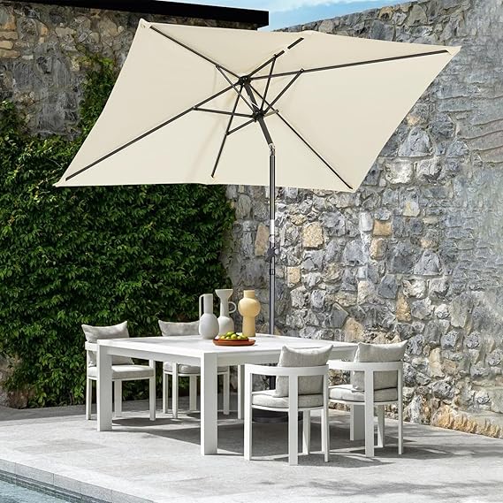 Angel Living Sonnenschirm - neigbar - 140 x 210 cm - Rechteck - Creme