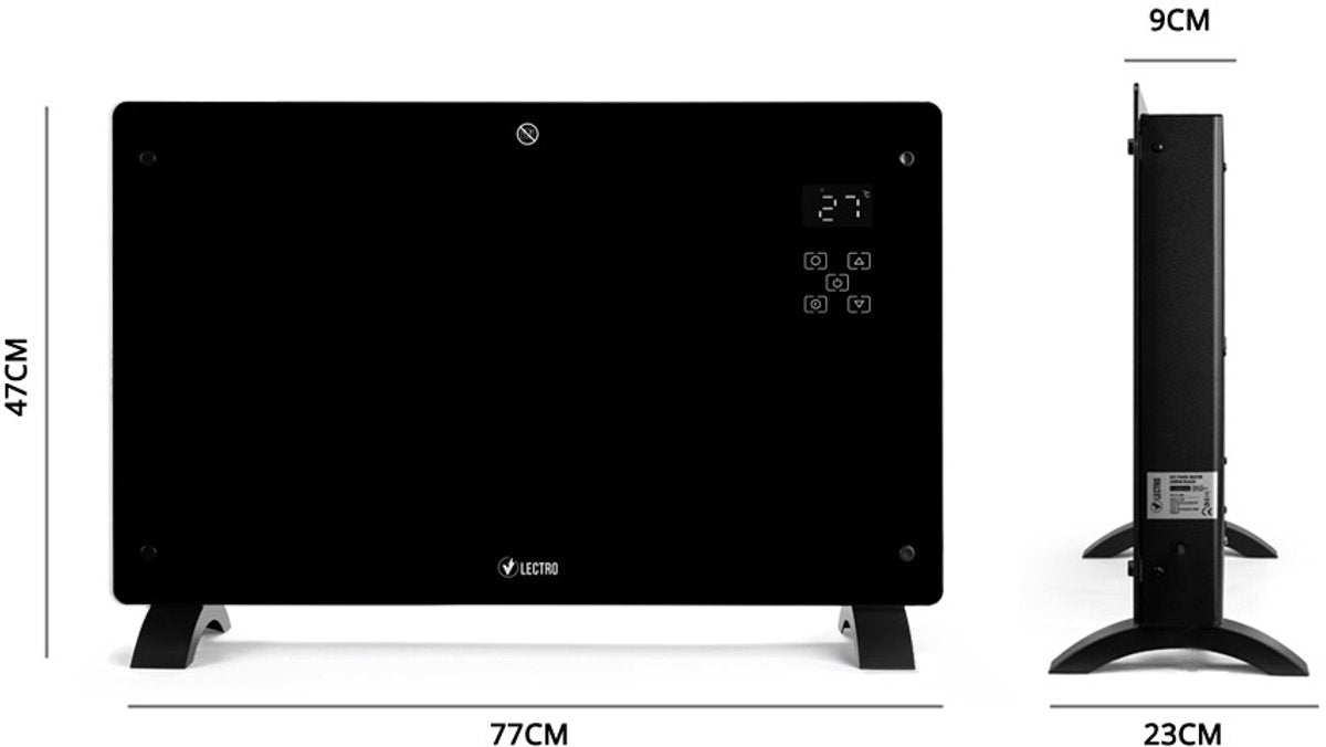 Vlectro Heizpaneel - Mit einstellbarem Timer - Schwarz