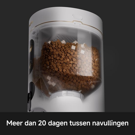 NutriPal 10 Ultra – Intelligenter automatischer Futterautomat für Katzen mit HD-Kamera, Steuerung per App – 4 l – Weiß