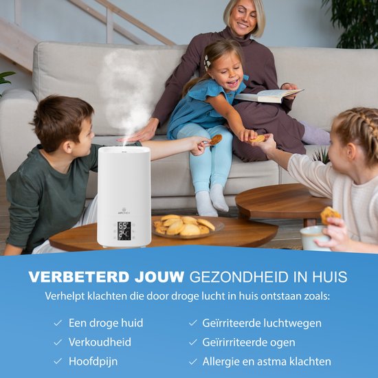 Aironex Luftbefeuchter 3.8 Liter - Topfill - Aroma - Luftbefeuchter - Luftbefeuchter - Geeignet für Wohnzimmer, Büro, Babyzimmer, Schlafzimmer