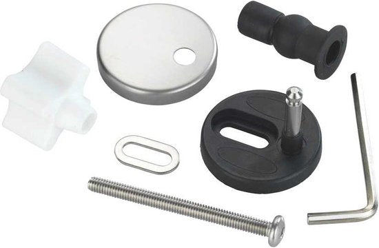 Wenko Montageset für Toilettensitz „Easy-close“ aus Edelstahl, grau/schwarz