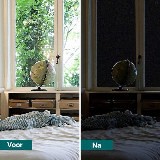 Homewell Verduisteringsdoek 120x300cm - Raamfolie Verduisterend - Blackout - Anti Inkijk, Isolerend en Zonwerend - Herbruikbaar - Statisch – Zwart