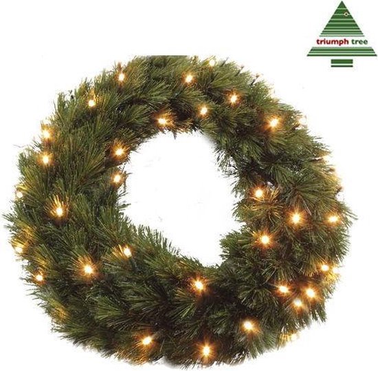 Triumph Tree Forest Frosted Weihnachtskranz mit LED-Beleuchtung – Weihnachtskranz Ø 60 cm – Grün