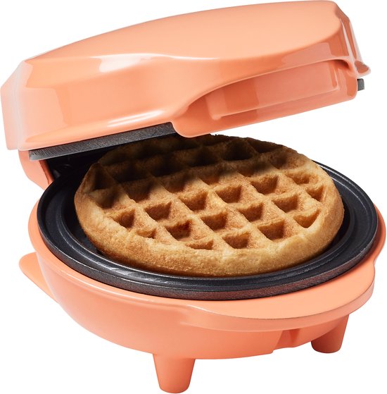 Bestron Waffeleisen – AMW500PE – 550 W – Mini-Waffeln – Antihaftbeschichtung – Orange – 5 Jahre Garantie