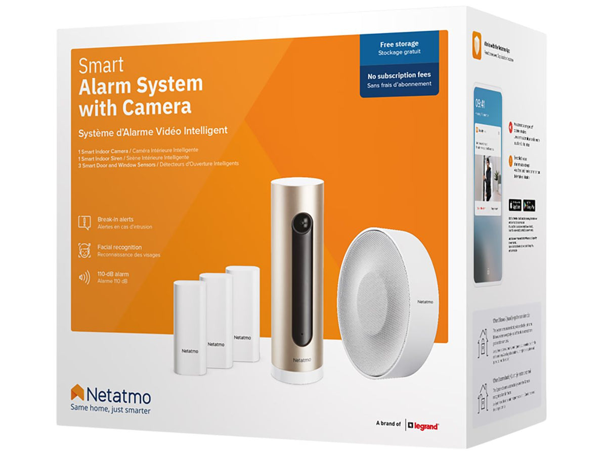 Netatmo Smart-Alarmanlage mit Kamera – Gesichtserkennung & Sirene 110 dB – 165 x 65 x 65 mm