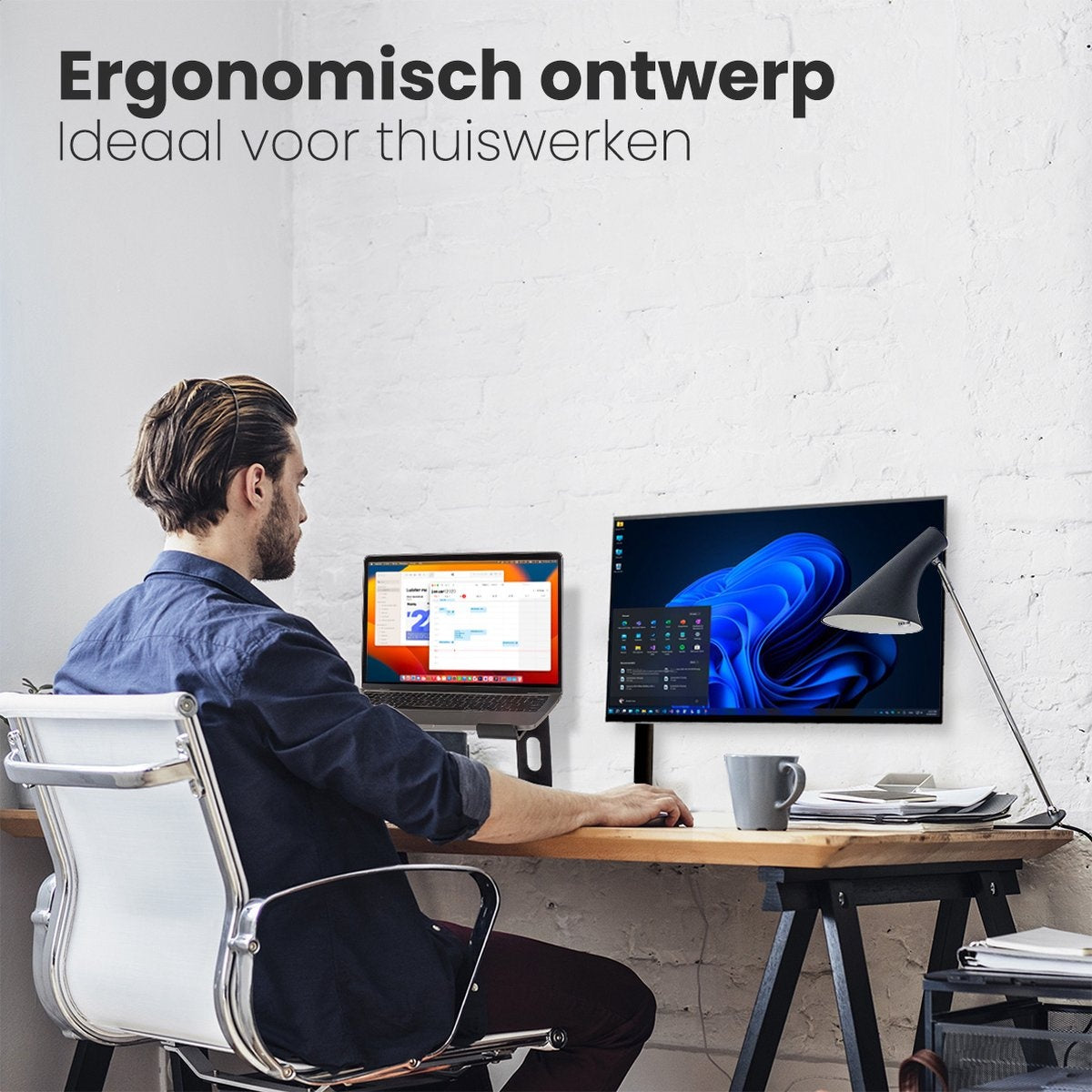 Auronic Monitorarm - 1 Bildschirm - 13 bis 32 Zoll - Verstellbar - Stahl - Schwarz