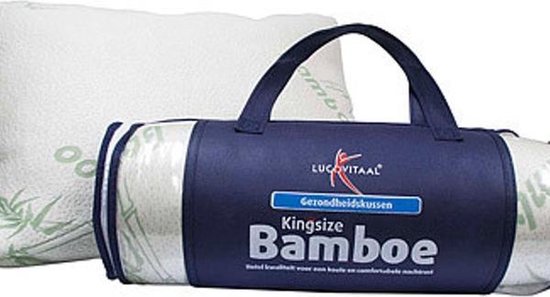 Lucovitaal Kingsize-Bambuskissen – atmungsaktiv – antibakteriell – hypoallergen – 66 cm x 50 cm x 18 cm