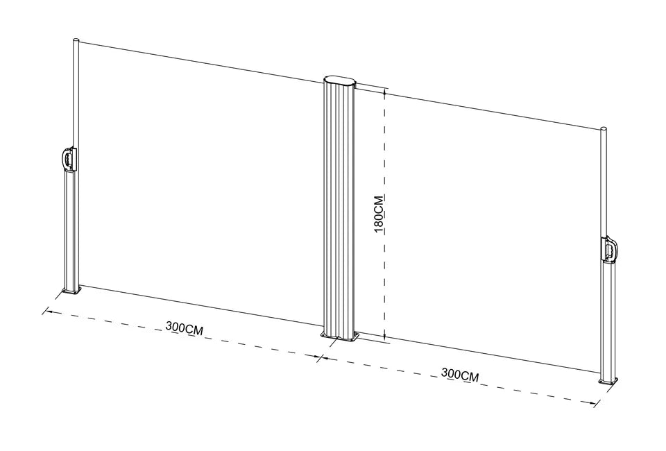 Hortensus Doppelter Aluminium-Windschutz 6 m x 1,8 m - Grau