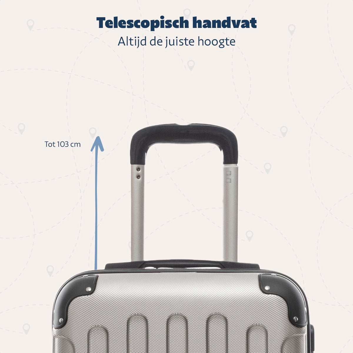TRVLMORE Handgepäck Koffer mit Rädern - Zahlenschloss - 54x36x20cm - 38L - Champagner