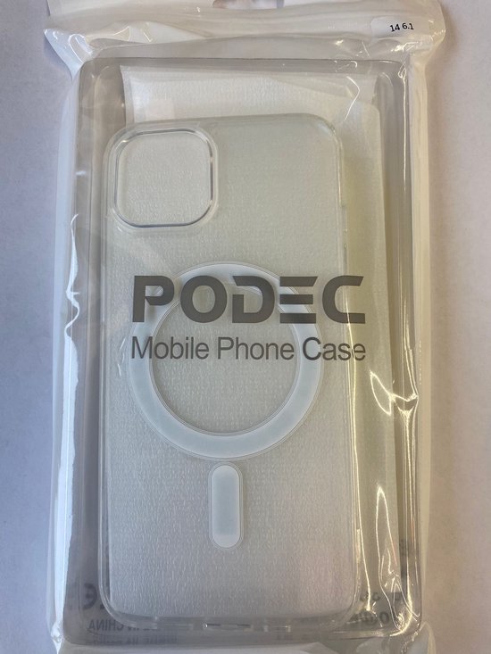 Podec Magsafe Case Passend für iPhone 14 - Bundle mit 3x Displayschutzfolie + 3x Kameraschutzfolie - Magnetisch mit Ring Transluzent - Handyhülle Transparent Magsafe Case - Transluzent