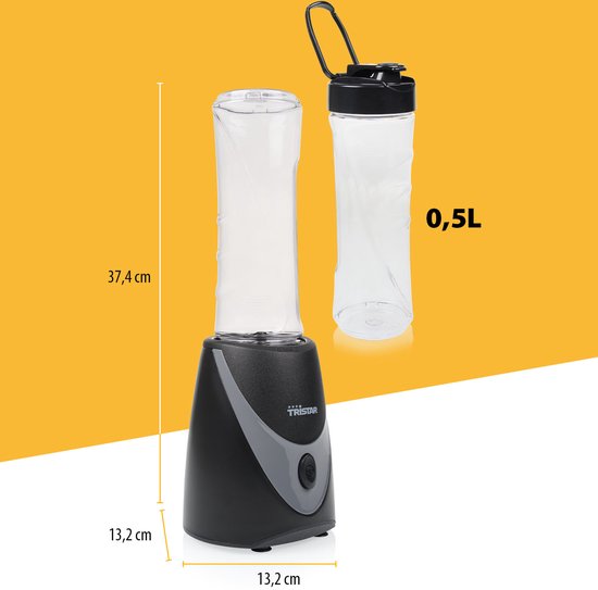 Tristar Mixer 250 W – BL-4485 – 0,5 l – Mixer für unterwegs – Schwarz