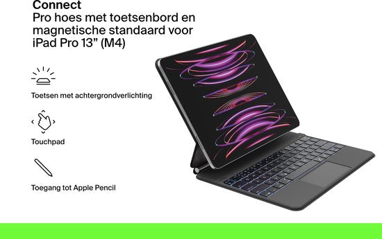 Belkin iPad M4 Pro 13" Case - QWERTY - Mit Tastatur und magnetischem Ständer - Schwarz