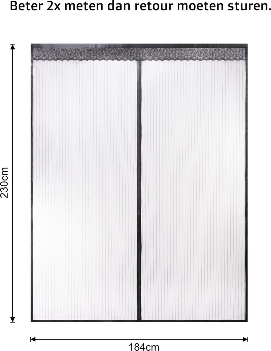 O'DADDY® Türvorhang - Fliegenvorhang - Magnetisch - Türgitter Deluxe 184 x 230 cm - Doppeltür - Schwarz Hor - Türvorhänge