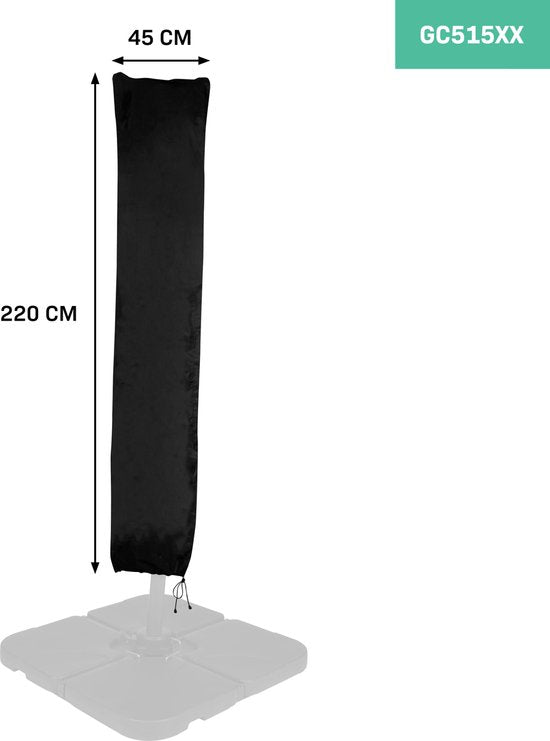 VONROC Sonnenschirmhülle M - 220x45cm - Für Stock- und Schwimmschirme bis zu 400cm - Universal & für GP501XX, GP502XX, GP506XX