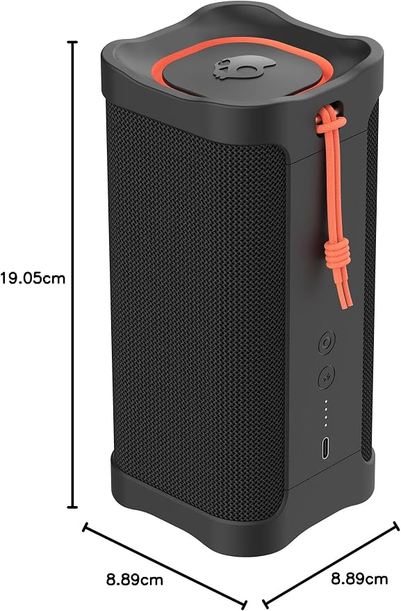 Skullcandy Terrain XL Bluetooth-Lautsprecher – Schwarz – IPX7 – 8,89 × 8,89 × 19,05 cm