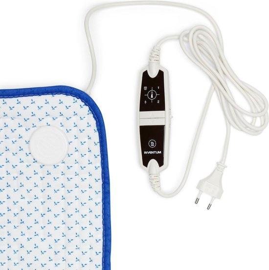 Inventum HN1312V - Elektrisches Unterbett - Separate Fußzone - 1 Person - 150 x 80 cm - Vlies/Baumwolle - Weiß/Blau