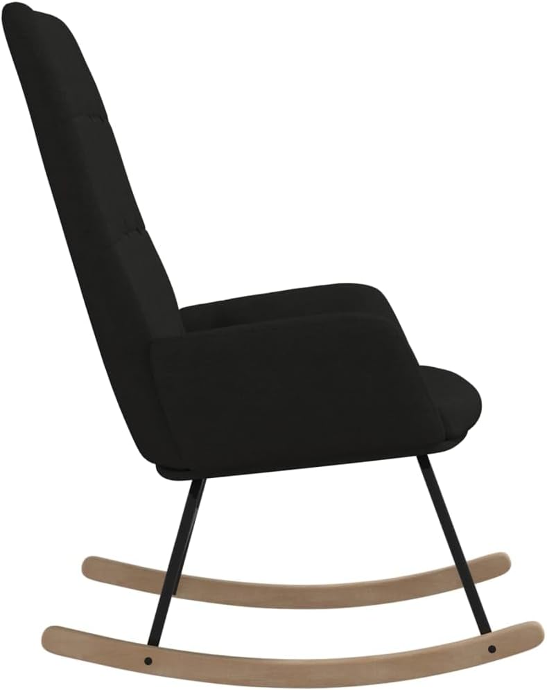 VidaXL Schaukelstuhl mit Stoffbezug – Schwarz – 70 x 79 x 101 cm