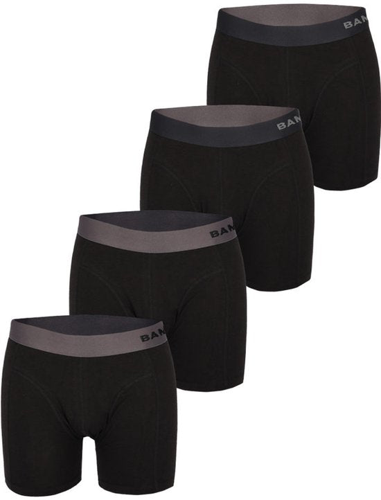 Bamboo Elements – Boxershorts für Herren – Bambus – 4er-Pack – Schwarz – Herrenunterwäsche – Boxershorts für Herren – Boxershorts aus Bambus für Männer
