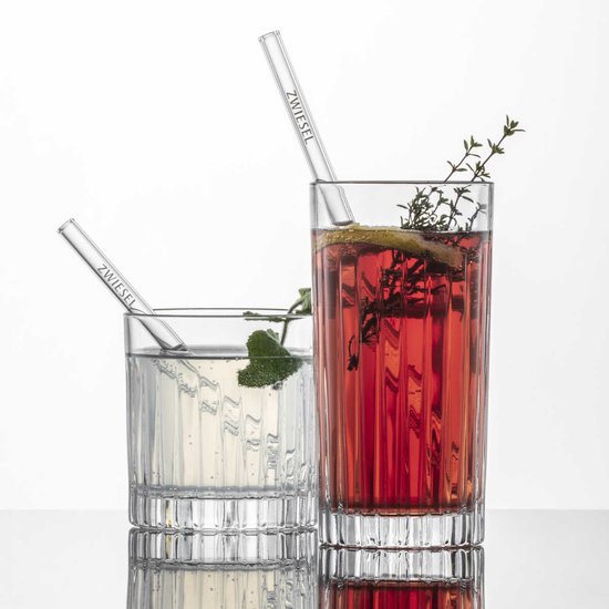 Schott Zwiesel Glas-Trinkhalme, 4-teiliges Set mit Reinigungsbürste, L: 15 cm / D: 9 mm