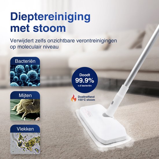 Samako - Royal Elite Dampfreiniger - Handdampfer - Teppichreiniger - weiß