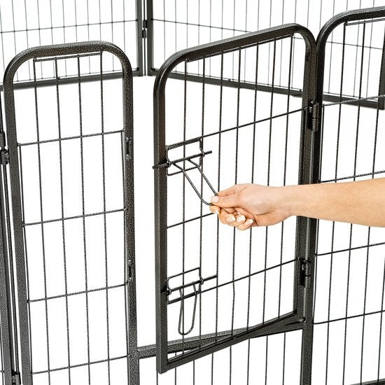 8-eckiger Hundeauslauf Welpenstall 80 cm hoch Ø 210 cm 401717