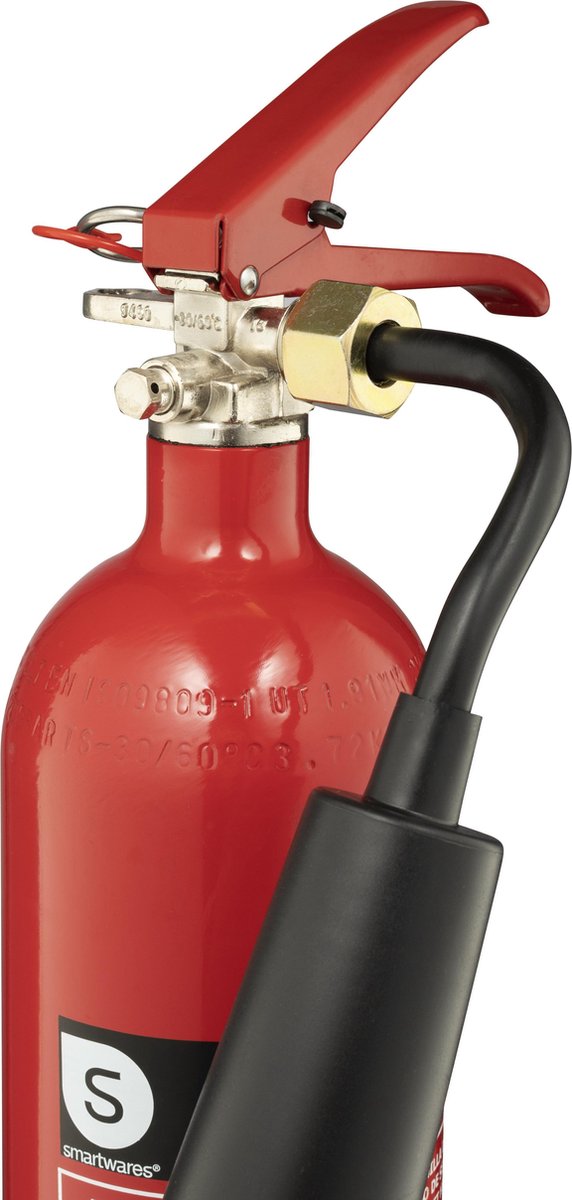 Smartwares FEX-15621 - CO2 Feuerlöscher 2kg - Inkl. Halterung - Brandklasse B - BSI zertifiziert