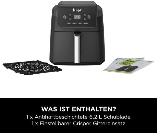 Ninja AF170EU Heißluftfritteuse – 6,2 Liter – Schwarz
