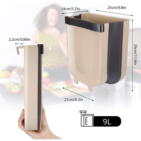 Handy Bin - Abfalleimer für die Arbeitsplatte - Auszug - Küchenabfalleimer - BEIGE