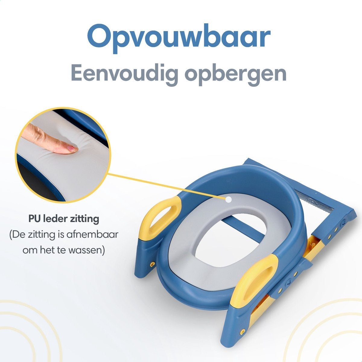 Macx & Macx Toilettenschublade mit Treppe - mit Griffen - faltbar - 2 bis 7 Jahre - blau